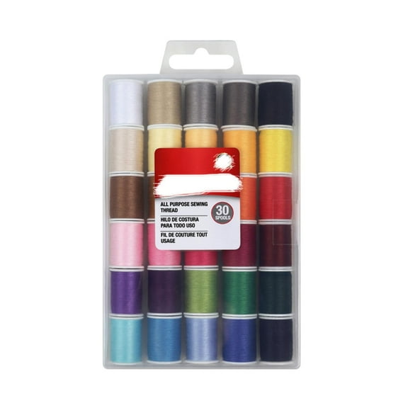 30 Roll Polyester Sewing Thread 50 Yard for Sewing Machines Hand Stitching Embroidery Craft Needle Threader for