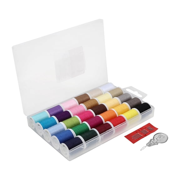 30 Roll Polyester Sewing Thread 50 Yard for Sewing Machines Hand Stitching Embroidery Needle Threader for