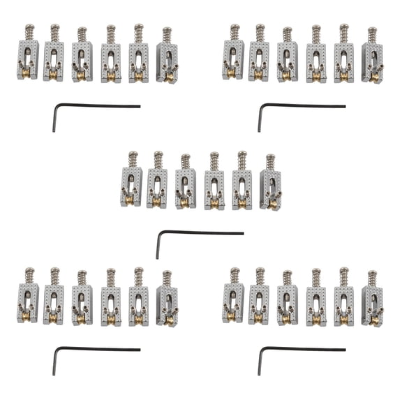30 Roller Bridge Tremolo Saddles with Wrench for Fender Strat Tele Electric Guitar Chrome Color