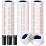 Livhil 30 Rolls 15000pcs White Price Gun Labels for Mx-5500 Labeller White Pricemarker Stickers Plus 3 Piece Refill Ink Rolls
