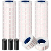 Livhil 30 Rolls 15000pcs White Price Gun Labels for Mx-5500 Labeller White Pricemarker Stickers Plus 3 Piece Refill Ink Rolls