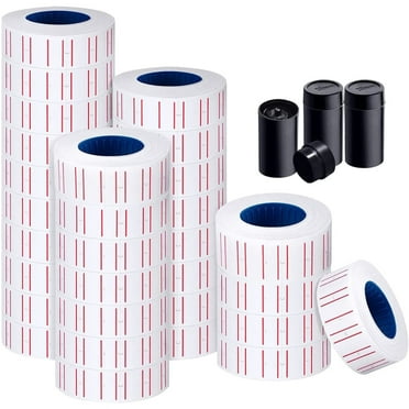 30 Rolls 15000pcs White Price Gun Labels for Mx-5500 Labeller White Pricemarker Stickers Plus 3 Piece Refill Ink Rolls