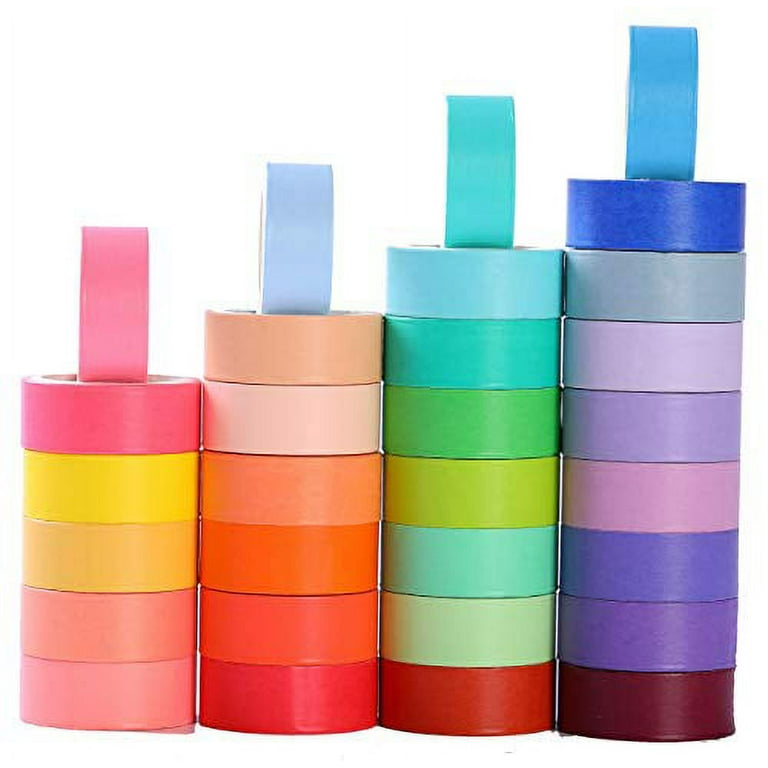 Masking Tape Set Colorful Rainbow Tape Decor Writable Craft Tape for DIY