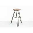 thumbnail image 1 of 30" Round Charcoal Brown Ash Wood And Steel Bar Stool, 1 of 3