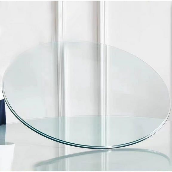 30" Round Glass Table Top 0.28" Inch Thick Tempered Pencil Polished Edge Glass Table Top，for Dining, Coffee, Restaurant，Coffee, Office, Side Table
