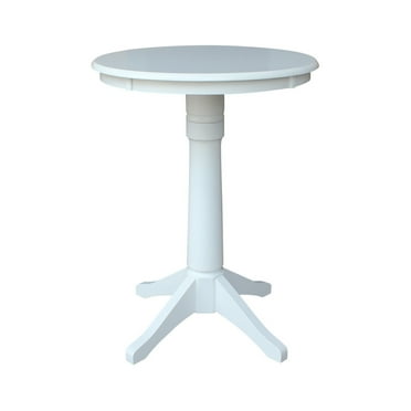 30" Round Pedestal Counter Height Table - White