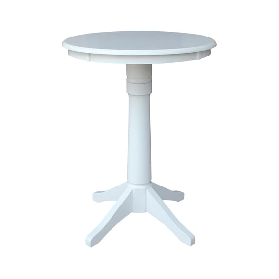 30" Round Pedestal Counter Height Table - White