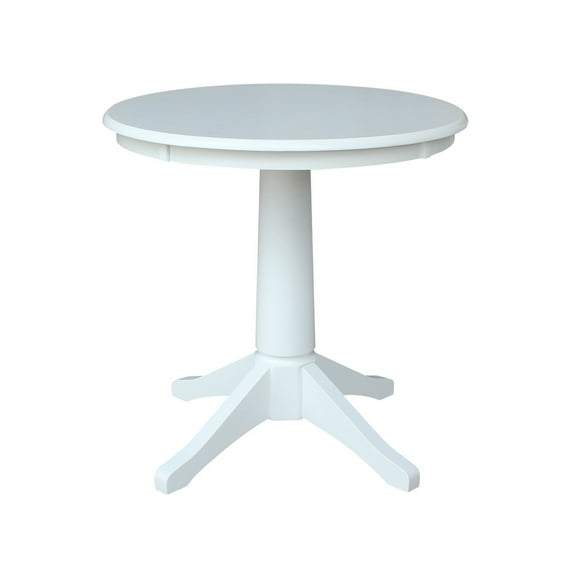 30" Round Pedestal Dining Table - White
