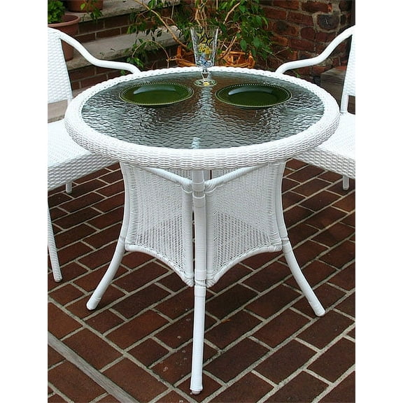 30 Round Resin Bistro Table w/Glass TopNo Umbrella Hole
