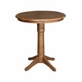 thumbnail image 1 of 30" Round Solid Wood Counter Height Pedestal Dining Table in Distressed Oak by International Concepts, 1 of 7