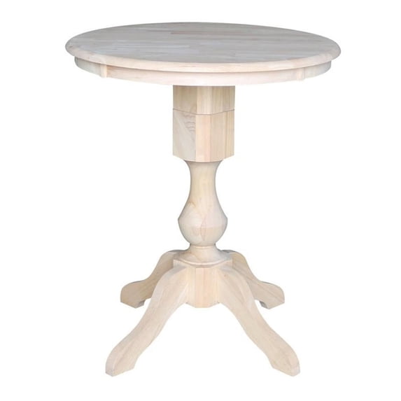 30" Round Top Pedestal Counter Height Table - Unfinished