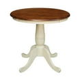 thumbnail image 1 of 30" Round Top Pedestal Dining Table, 28.9"H in Antiqued Almond/Espresso, 1 of 7