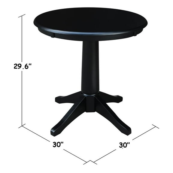 30" Round Top Pedestal Dining Table - Black