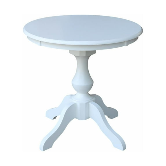 30" Round Top Pedestal Dining Table - White