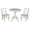 thumbnail image 1 of 30" Round Top Pedestal Dining Table with 2 Madrid Chairs - Unfinished - 3 Piece Set, 1 of 7