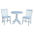 thumbnail image 1 of 30" Round Top Pedestal Wood Table with 2 Dining Chairs in White, 1 of 6