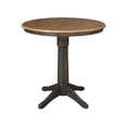 thumbnail image 1 of 30" Round Top Solid Wood Pedestal Table in Hickory/Washed Coal - Counter Height, 1 of 9