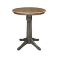thumbnail image 1 of 30" Round Top Solid Wood Pedestal Table in Hickory/Washed Coal - Counter Height, 1 of 9