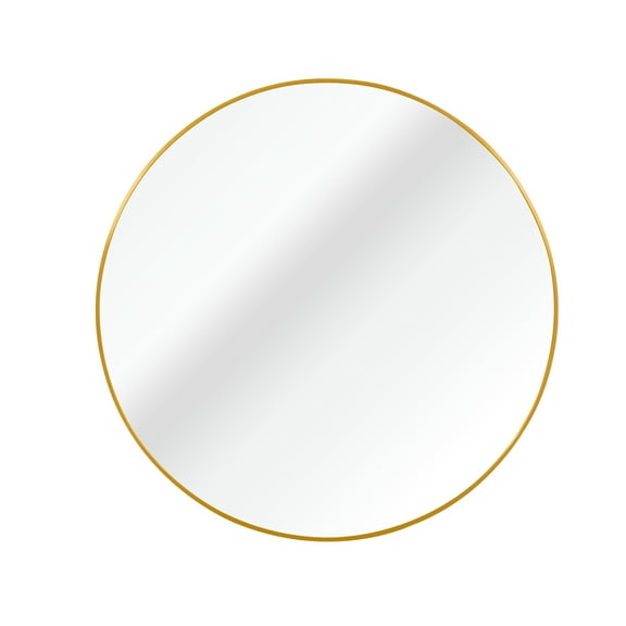 30" Round Wall Mirror,Modern Circle Mirror Hanging or Wall Mounted,Gold