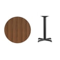 thumbnail image 1 of 30" Round Walnut Laminate Table Top With Table Height X Base - Table Height Restaurant Table, 1 of 5