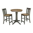 thumbnail image 1 of 30" Round Wood Counter Height Table With 2 Stools in Hickory/Washed Coal, 1 of 5