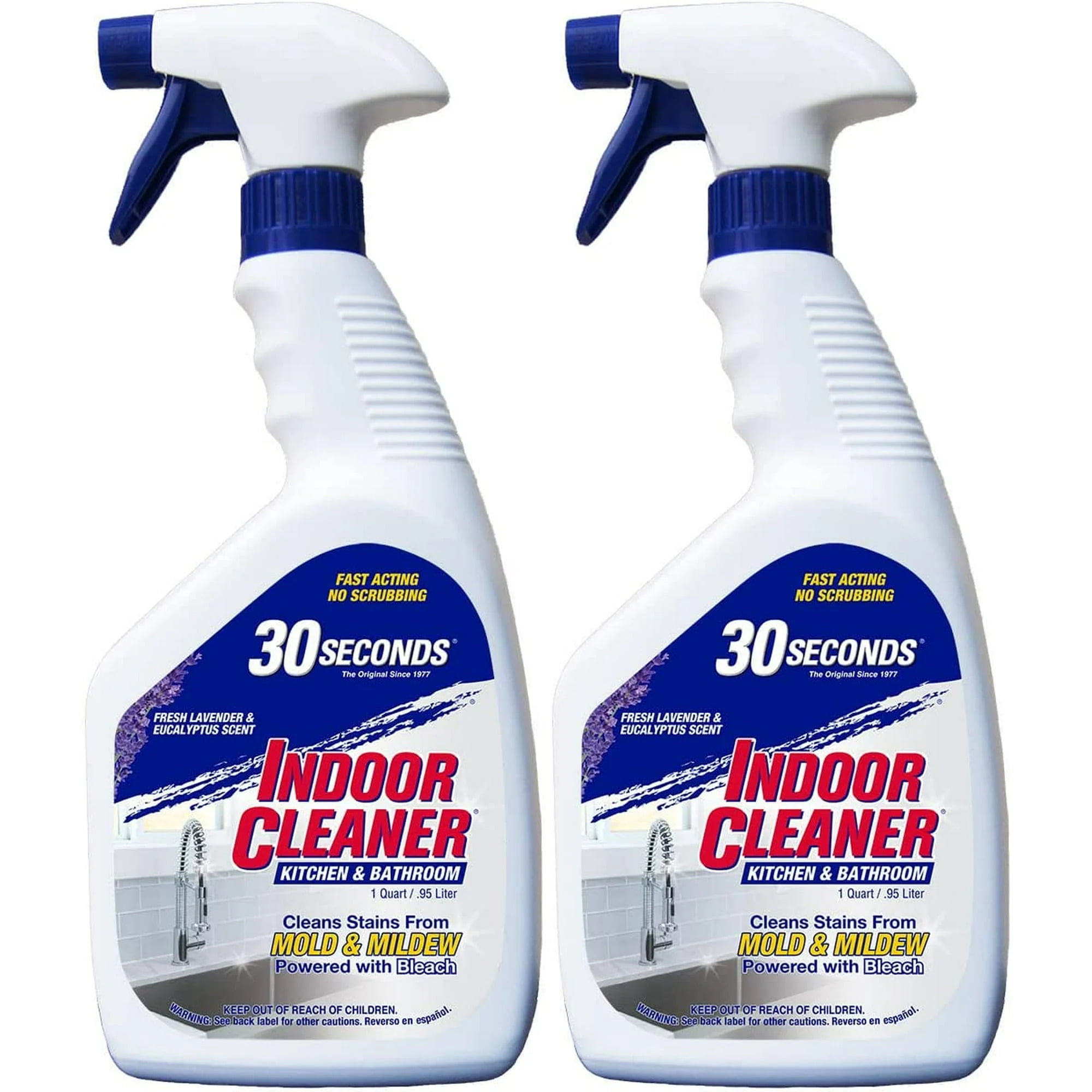 30 SECONDS Kitchen & Bathroom Bleach Cleaner Spray - Cleans Stains From  Mold & Mildew- Fast acting, No Scrubbing Required, 2 Pack 