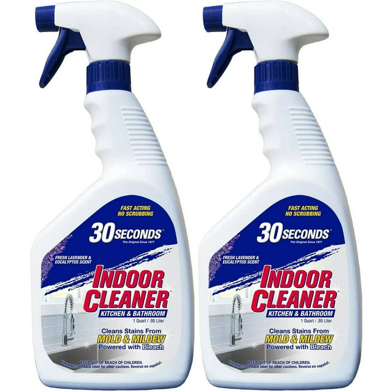 30 SECONDS Kitchen & Bathroom Bleach Cleaner Spray - Cleans Stains