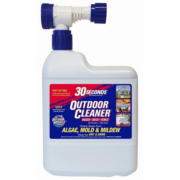 30 SECONDS Outdoor Cleaner Hose End Sprayer - Concrete Cleaner Spray - 64 Oz