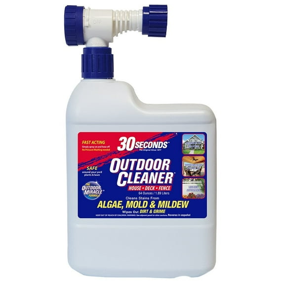30 SECONDS Outdoor Cleaner Hose End Sprayer - Concrete Cleaner Spray - 64 Oz