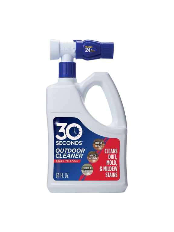 Outdoor Cleaner - Algae, Mold & Mildew Stain Remover for Concrete, Wood, Patio, Siding Deck - Hose End Spray Bottle 64 fl oz