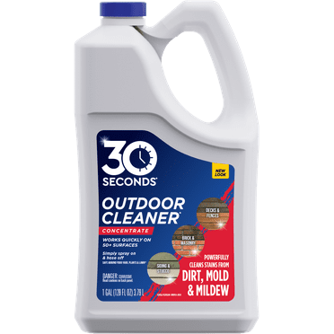 30 SECONDS Outdoor Cleaner - Cleans Stains Caused by Algae, Mold and Mildew, 1 Gallon Concentrate