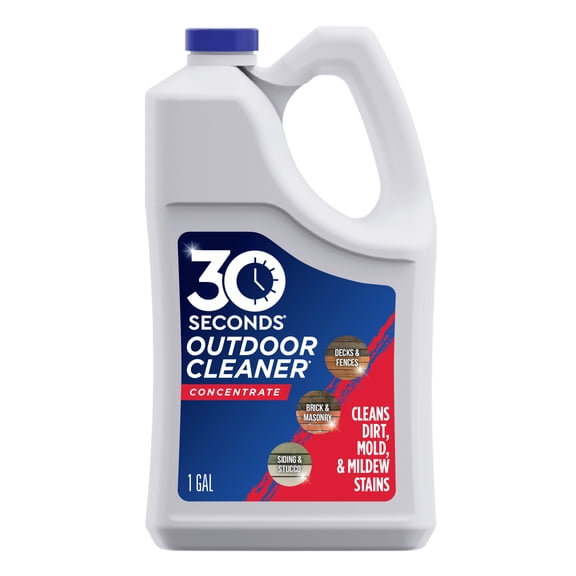 30 SECONDS Outdoor Cleaner - Cleans Stains Caused by Algae, Mold and Mildew, 1 Gallon Concentrate