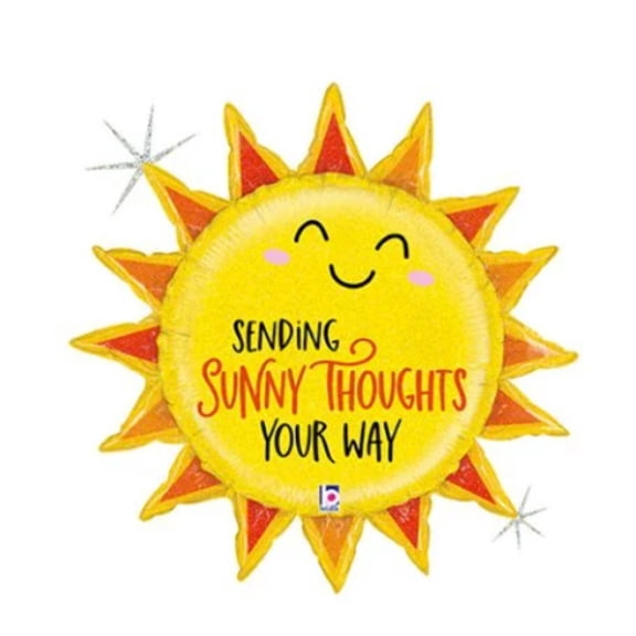 30" SUNNY THOUGHTS BALLOON Large Shape Foil Mylar Balloon Party Supplies Decorations Foil Mylar Balloon