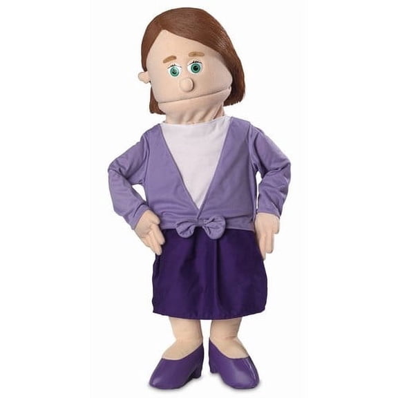 30" Sarah, Peach Mom / Teacher, Professional Performance Puppet with Removable Legs, Full or Half Body