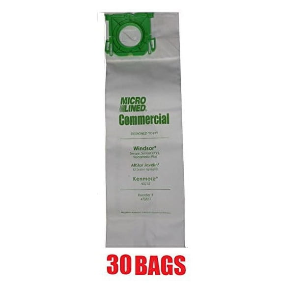 30 Sebo, Windsor Sensor Micro-Lined Commercial Upright Vacuum Bags, Fits 5093AM, 5300. 30 Pack.