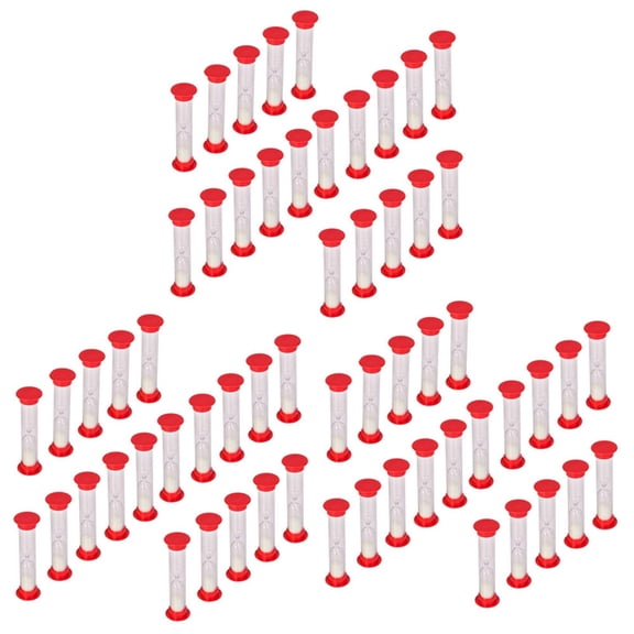 30 Sec Sand Timer Hourglass Sandglass Clock Countdown Bulk Toy Set Timers Kids Games Pack Of 60 (White Sand)