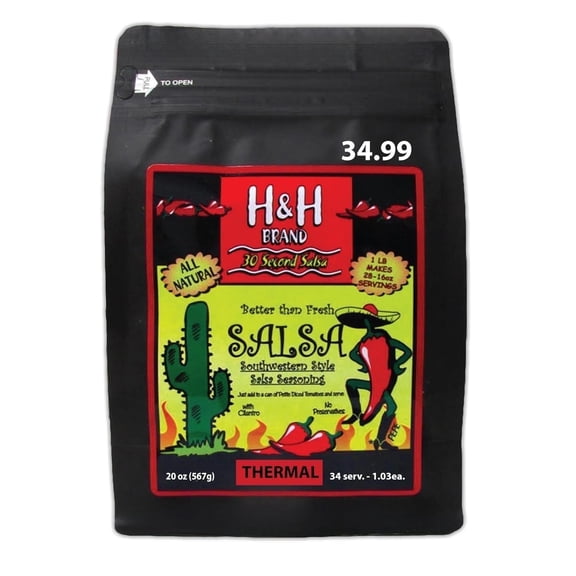 30 Second Salsa Seasoning Mix - Thermal, (20-oz. Bag Makes 34, 15-oz. Batches of Salsa, 1.03-Each)