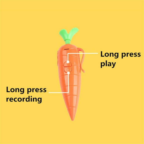 30-Second Voice Recorder with Playback & Audio Recorder Pen - Cute Carrot-Shaped Recorder Device, Smooth-Writing Ballpoint Pen - Fun & Creative Gift for Kids, Students, Teachers
