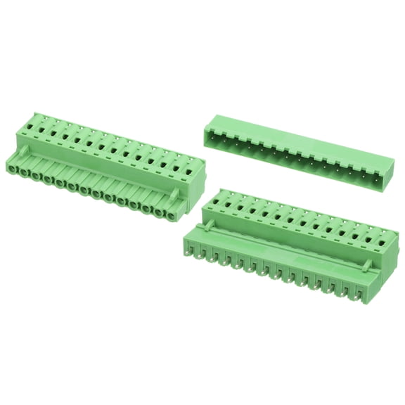 Uxcell 2 Set 14-Pin 5.08mm/0.2" Pitch PCB Mount Screw Terminal Straight Green