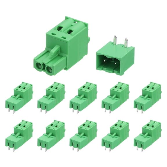 Uxcell 30 Set 2-Pin 5.08mm/0.2" Pitch PCB Mount Screw Terminal Green