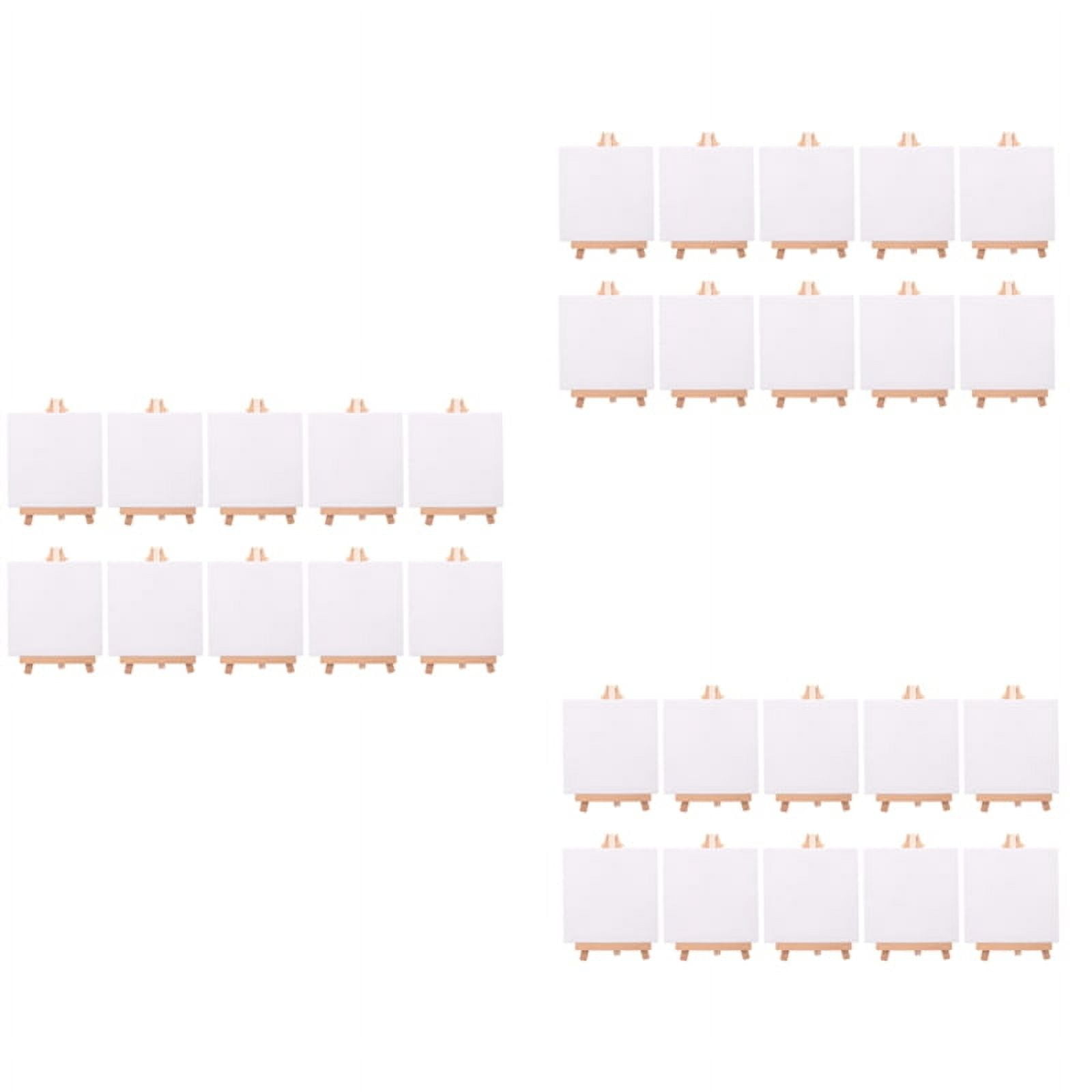 30 Set Artists Mini Canvas Set Painting Craft DIY Drawing Small Table Easel Gift,30 sets mini canvas,white