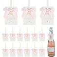 thumbnail image 1 of 30 Set Bottle Bows with Card 4.9 Inch Pink Mini Wine Bows Misty Rose Satin Ribbon Wine Bows with Card 1.9 inch Wide Champagne Bottle Hang Tag for Crafts Party Wedding Birthday Christmas for DIY, 1 of 9