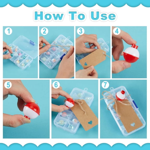 30 Set Fishing Candy Little Tackle Boxes with 30 Fishing Bobber 20M Jute Twine 30 Kraft Paper Tags for DIY Decoration Fishing Party Favors Gone Fishing Theme Supplies$$Sport & Recreation Other