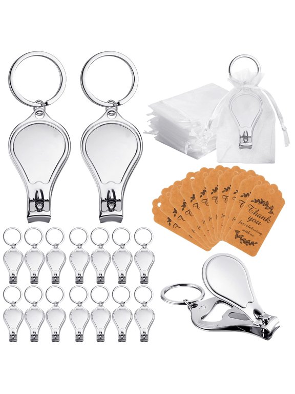 30 Set Nail Clipper Bottle Opener Keychain with Escort Tag Cards