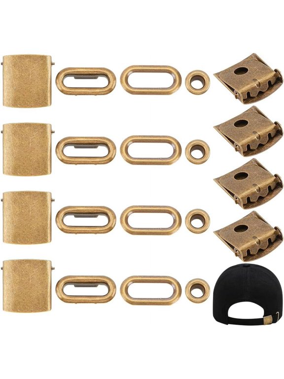 30 Set Stainless Steel Cap Buckle Adjustable Baseball Cap Buckle with Perforation for Baseball Cap Hole Size: 5mm Creative Craft
