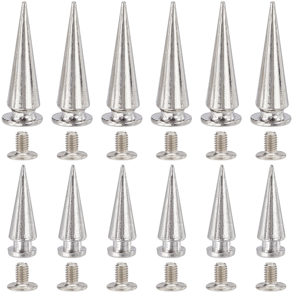 30 Sets 2 Sizes 28mm 20mm Silver Leather Punk Rivets Metallic Cone ...