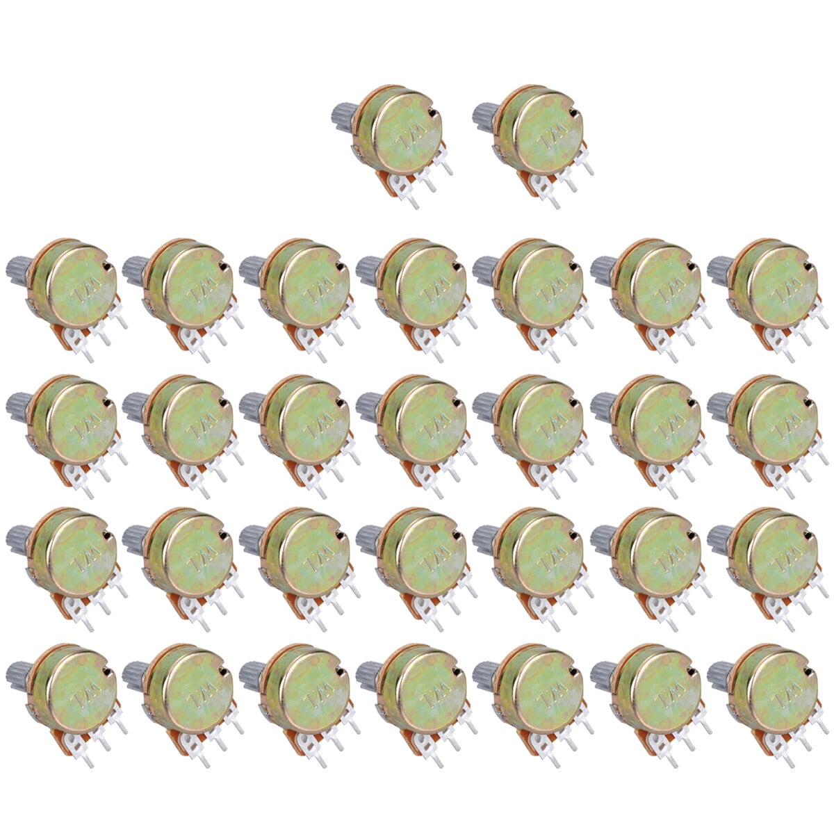 30 Sets B100k Potentiometer Long Knurled Split Shaft Electric Bass