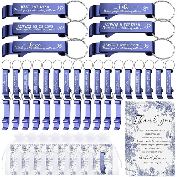30 Sets Bottle Opener Wedding Favors for Guests Bulk,Royal Blue