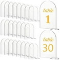 thumbnail image 1 of 30 Sets Clear Arch Acrylic Sign with Stands Blank Arched Sheet DIY Arch Table Numbers for Wedding Reception Event Party, 1 of 8