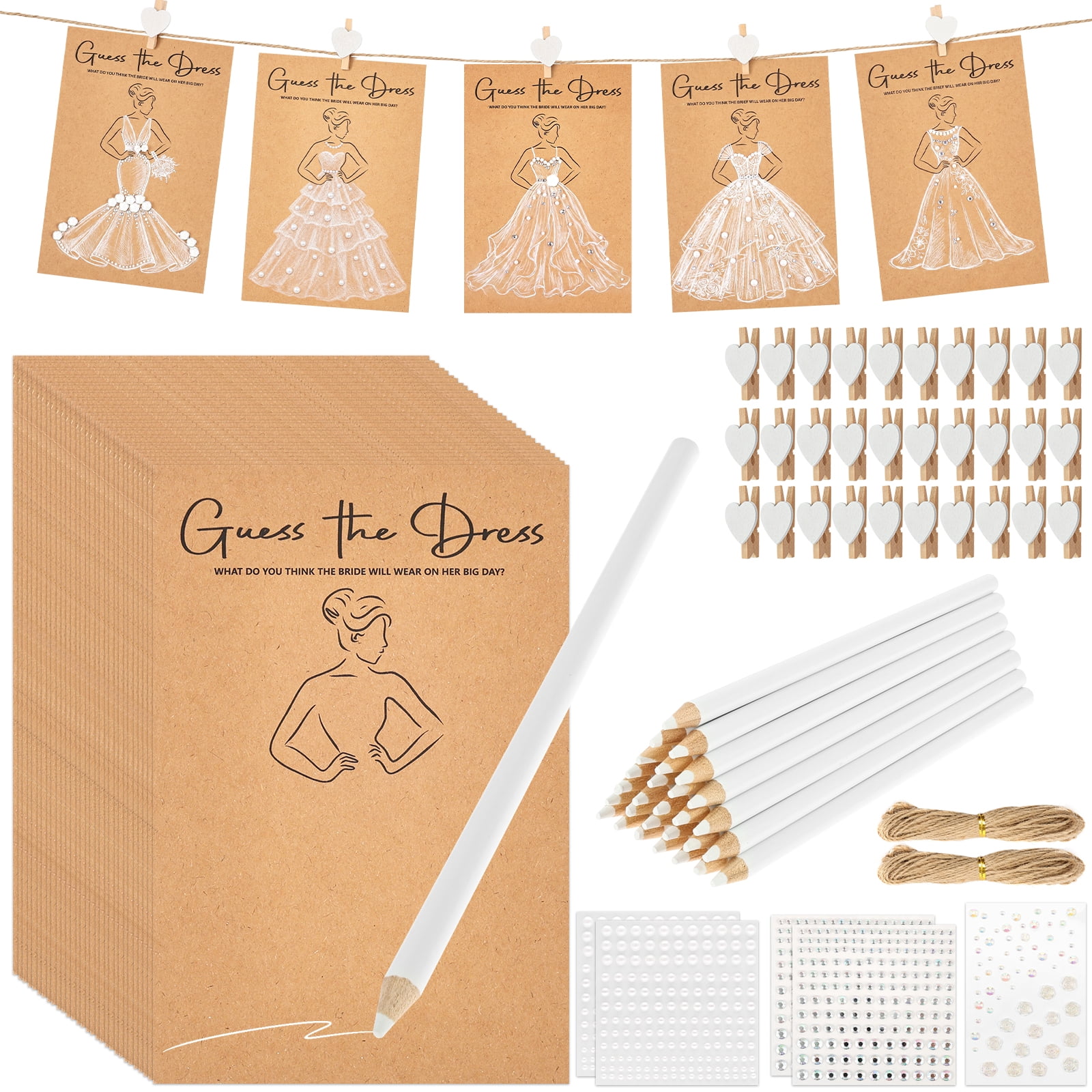 bridal shower guess the dress Printable Guess the Dress Bridal Shower Game, Rustic Wedding Shower Game, Printable Bridal Shower Game, Unique Kraft Bridal Shower Game